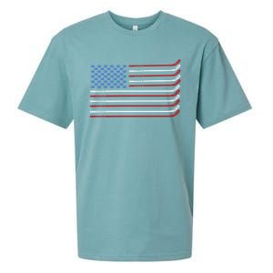 4th Of July Hockey Hockey American Flag Usa Patriotic Sport Great Gift Sueded Cloud Jersey T-Shirt