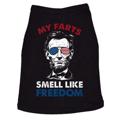 4th Of July My Farts Smell Like Freedom Abraham Lincoln Doggie Tank