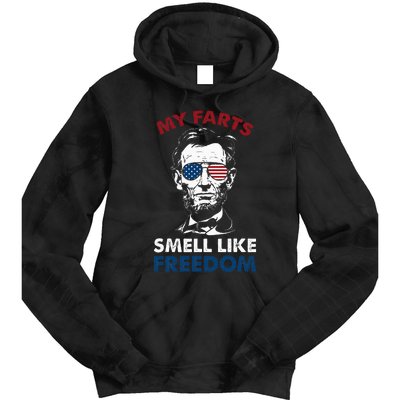 4th Of July My Farts Smell Like Freedom Abraham Lincoln Tie Dye Hoodie