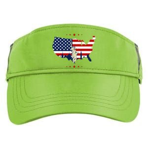 4th Of July American Flag Statue Of Liberty Adult Drive Performance Visor