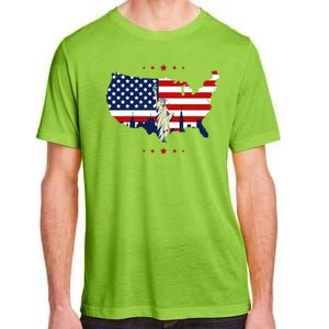 4th Of July American Flag Statue Of Liberty Adult ChromaSoft Performance T-Shirt