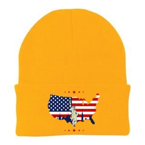 4th Of July American Flag Statue Of Liberty Knit Cap Winter Beanie