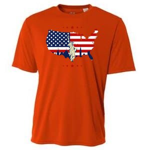 4th Of July American Flag Statue Of Liberty Cooling Performance Crew T-Shirt