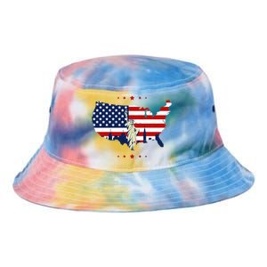 4th Of July American Flag Statue Of Liberty Tie Dye Newport Bucket Hat