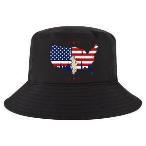 4th Of July American Flag Statue Of Liberty Cool Comfort Performance Bucket Hat