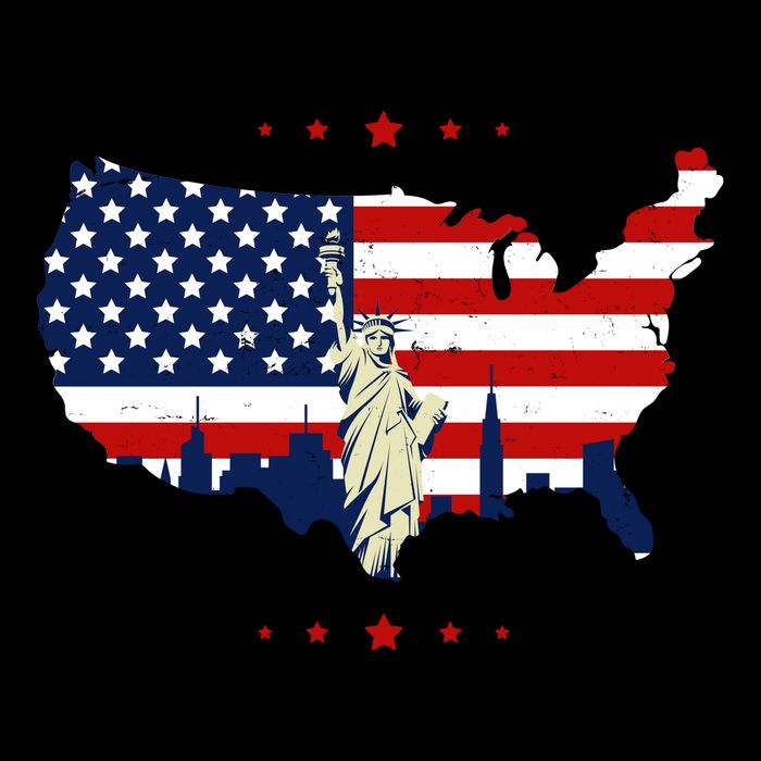 4th Of July American Flag Statue Of Liberty Cooling Performance Crew T-Shirt