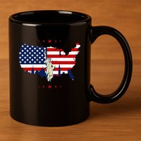 4th Of July American Flag Statue Of Liberty 11oz C Handle Ceramic Mug