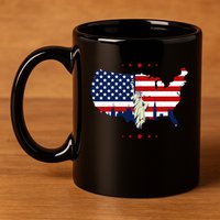 4th Of July American Flag Statue Of Liberty 11oz C Handle Ceramic Mug