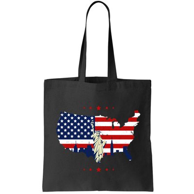 4th Of July American Flag Statue Of Liberty Bag