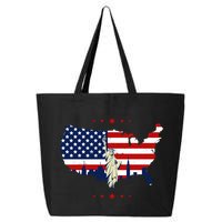 4th Of July American Flag Statue Of Liberty 25L Jumbo Tote