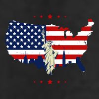 4th Of July American Flag Statue Of Liberty 25L Jumbo Tote