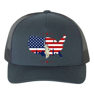 4th Of July American Flag Statue Of Liberty Yupoong Adult 5-Panel Trucker Hat