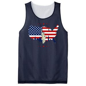 4th Of July American Flag Statue Of Liberty Mesh Reversible Basketball Jersey Tank