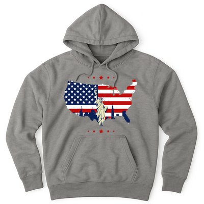 4th Of July American Flag Statue Of Liberty Hoodie