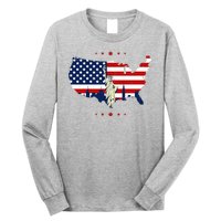 4th Of July American Flag Statue Of Liberty Long Sleeve Shirt