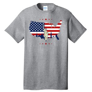 4th Of July American Flag Statue Of Liberty Tall T-Shirt