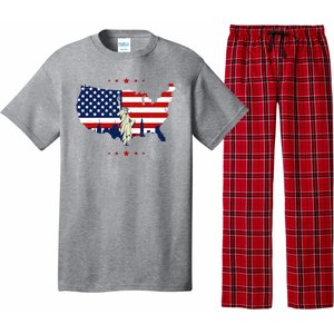 4th Of July American Flag Statue Of Liberty Pajama Set