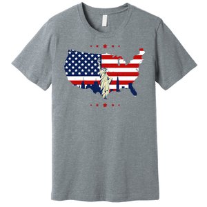 4th Of July American Flag Statue Of Liberty Premium T-Shirt