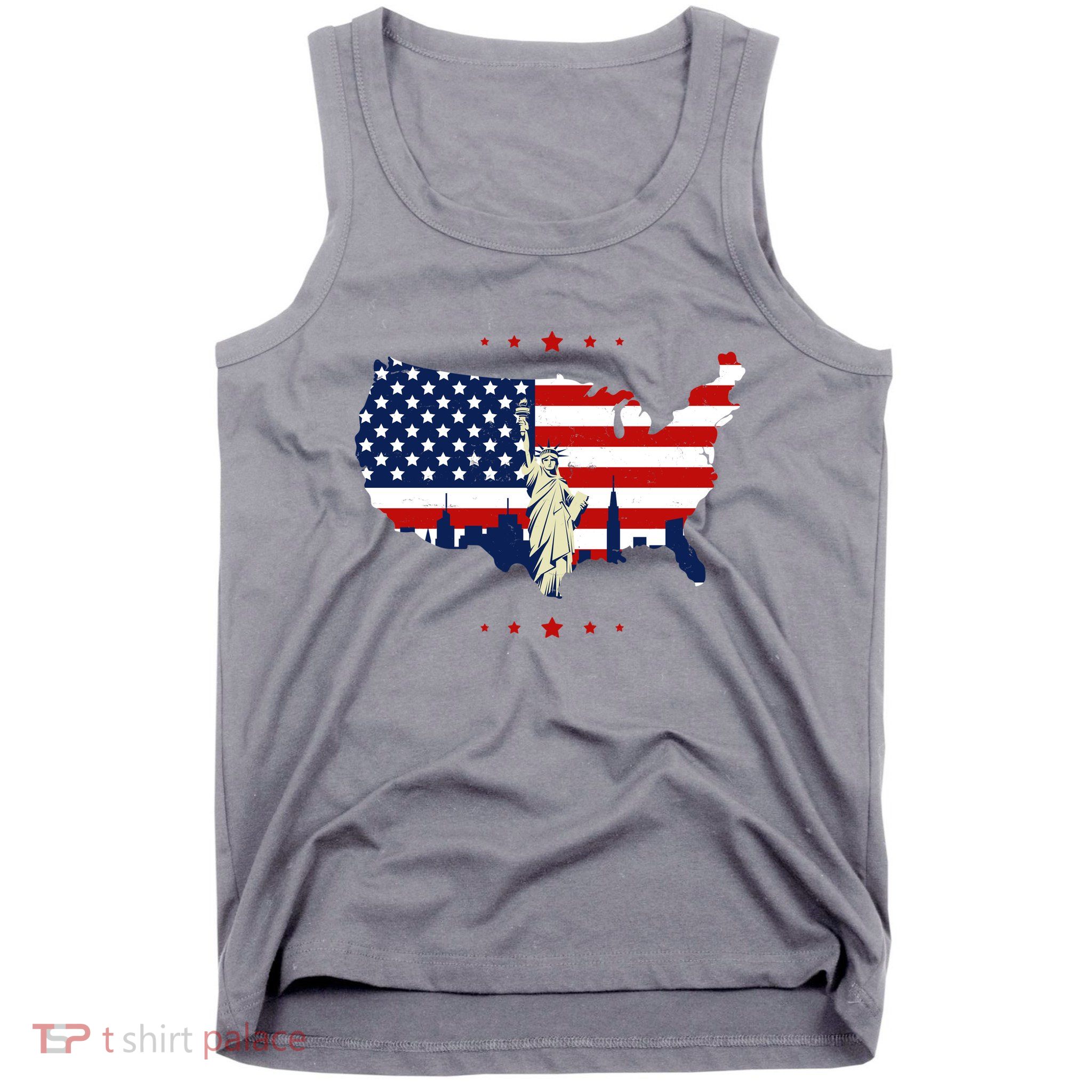 4th Of July American Flag Statue Of Liberty Tank Top