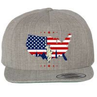 4th Of July American Flag Statue Of Liberty Wool Snapback Cap