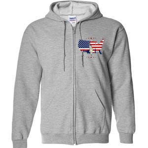 4th Of July American Flag Statue Of Liberty Full Zip Hoodie