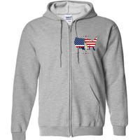 4th Of July American Flag Statue Of Liberty Full Zip Hoodie