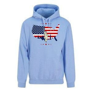 4th Of July American Flag Statue Of Liberty Unisex Surf Hoodie