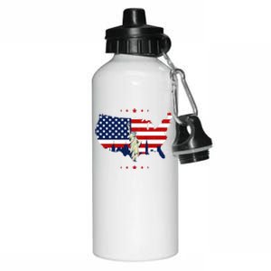 4th Of July American Flag Statue Of Liberty Aluminum Water Bottle