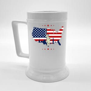 4th Of July American Flag Statue Of Liberty Beer Stein