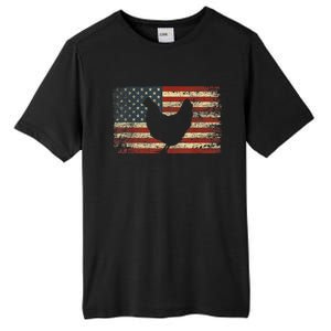 4th of July Chicken Patriotic American Flag Wo Girl Tall Fusion ChromaSoft Performance T-Shirt