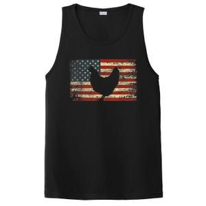 4th of July Chicken Patriotic American Flag Wo Girl PosiCharge Competitor Tank