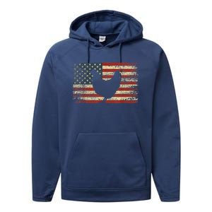 4th of July Chicken Patriotic American Flag Wo Girl Performance Fleece Hoodie