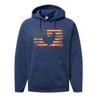 4th of July Chicken Patriotic American Flag Wo Girl Performance Fleece Hoodie