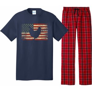 4th of July Chicken Patriotic American Flag Wo Girl Pajama Set