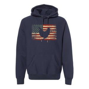 4th of July Chicken Patriotic American Flag Wo Girl Premium Hoodie