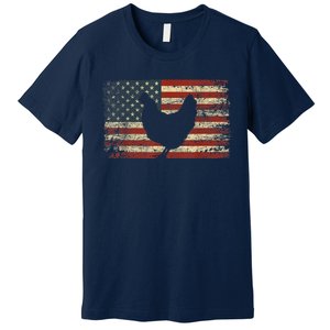 4th of July Chicken Patriotic American Flag Wo Girl Premium T-Shirt