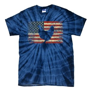 4th of July Chicken Patriotic American Flag Wo Girl Tie-Dye T-Shirt