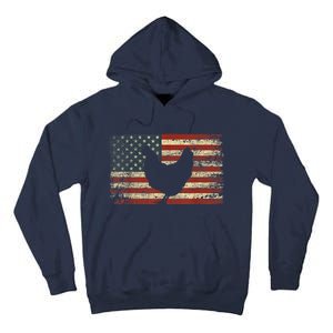 4th of July Chicken Patriotic American Flag Wo Girl Tall Hoodie