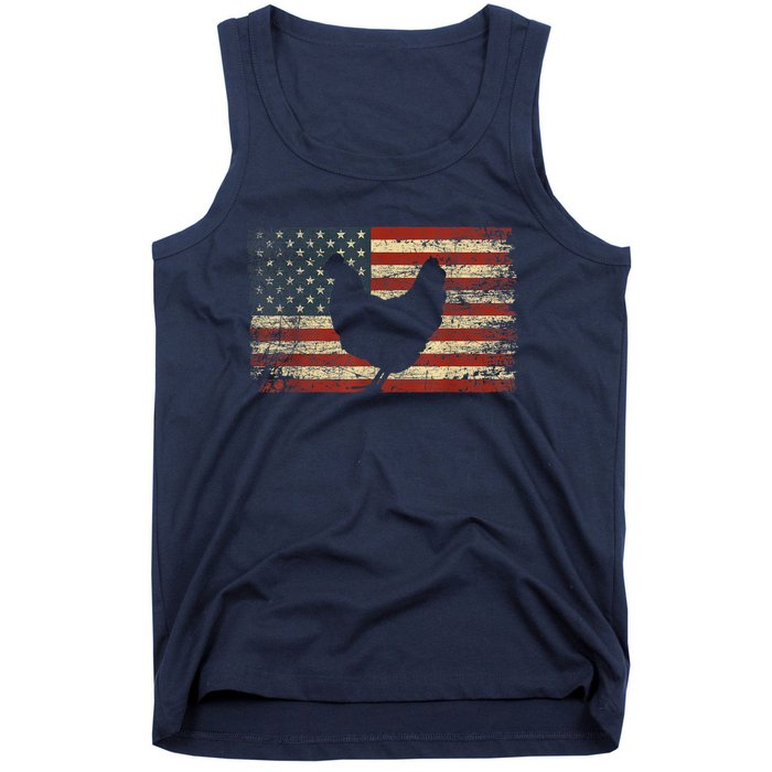 4th of July Chicken Patriotic American Flag Wo Girl Tank Top