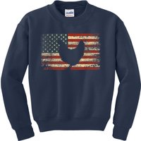 4th of July Chicken Patriotic American Flag Wo Girl Kids Sweatshirt