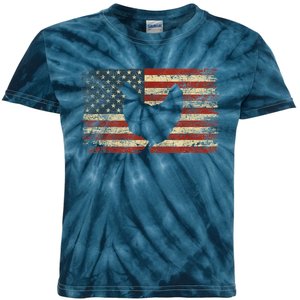 4th of July Chicken Patriotic American Flag Wo Girl Kids Tie-Dye T-Shirt