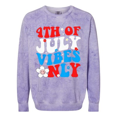 4th Of July Vibes Only 4th Of July Women Men Colorblast Crewneck Sweatshirt