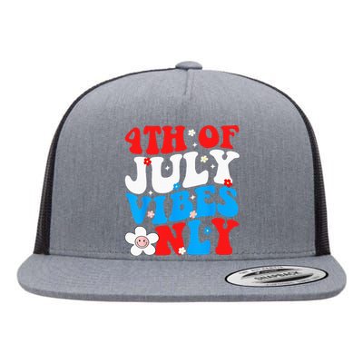 4th Of July Vibes Only 4th Of July Women Men Flat Bill Trucker Hat