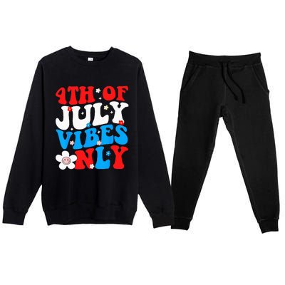 4th Of July Vibes Only 4th Of July Women Men Premium Crewneck Sweatsuit Set