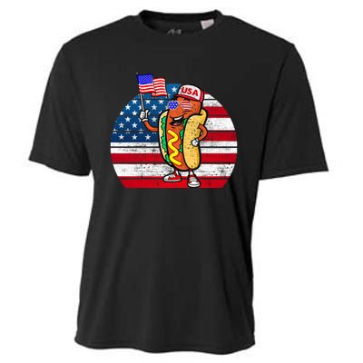 4th Of July Hot Dog Hotdog 4th Of July Cooling Performance Crew T-Shirt