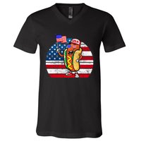 4th Of July Hot Dog Hotdog 4th Of July V-Neck T-Shirt