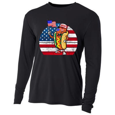 4th Of July Hot Dog Hotdog 4th Of July Cooling Performance Long Sleeve Crew