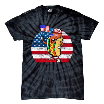 4th Of July Hot Dog Hotdog 4th Of July Tie-Dye T-Shirt