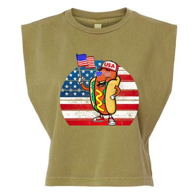 4th Of July Hot Dog Hotdog 4th Of July Garment-Dyed Women's Muscle Tee