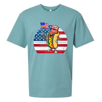 4th Of July Hot Dog Hotdog 4th Of July Sueded Cloud Jersey T-Shirt